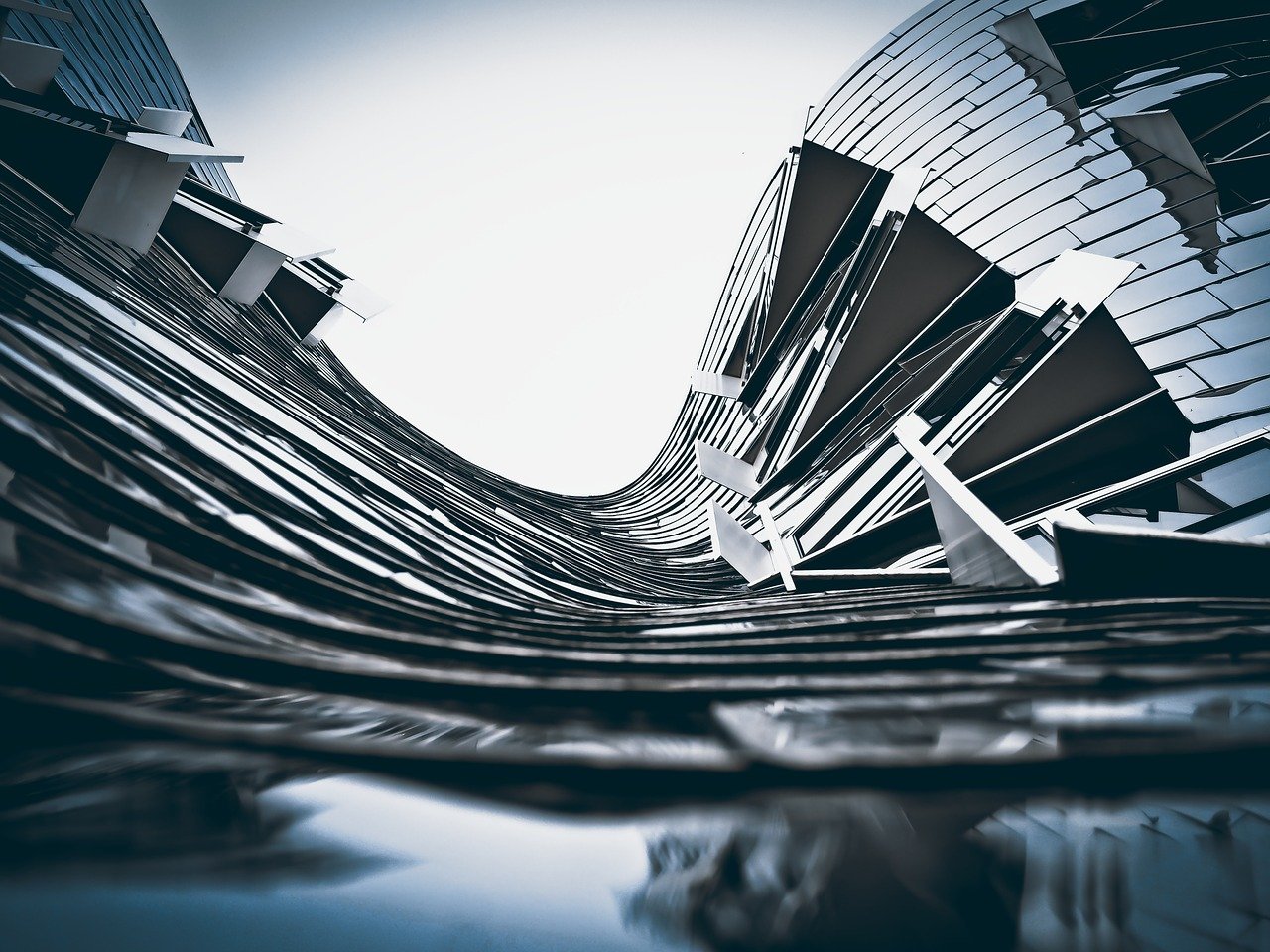 Modern architecture seen from below